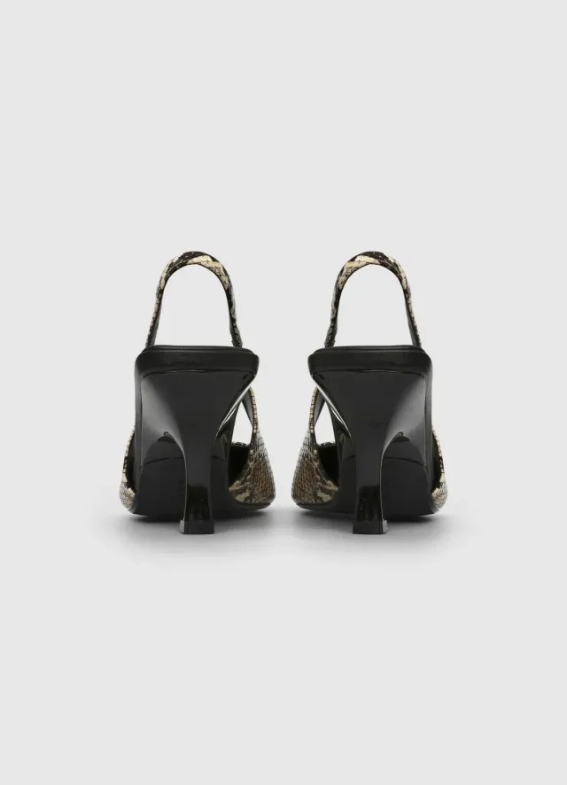 Calliope slingback piton escarpins talon 7,5 cm