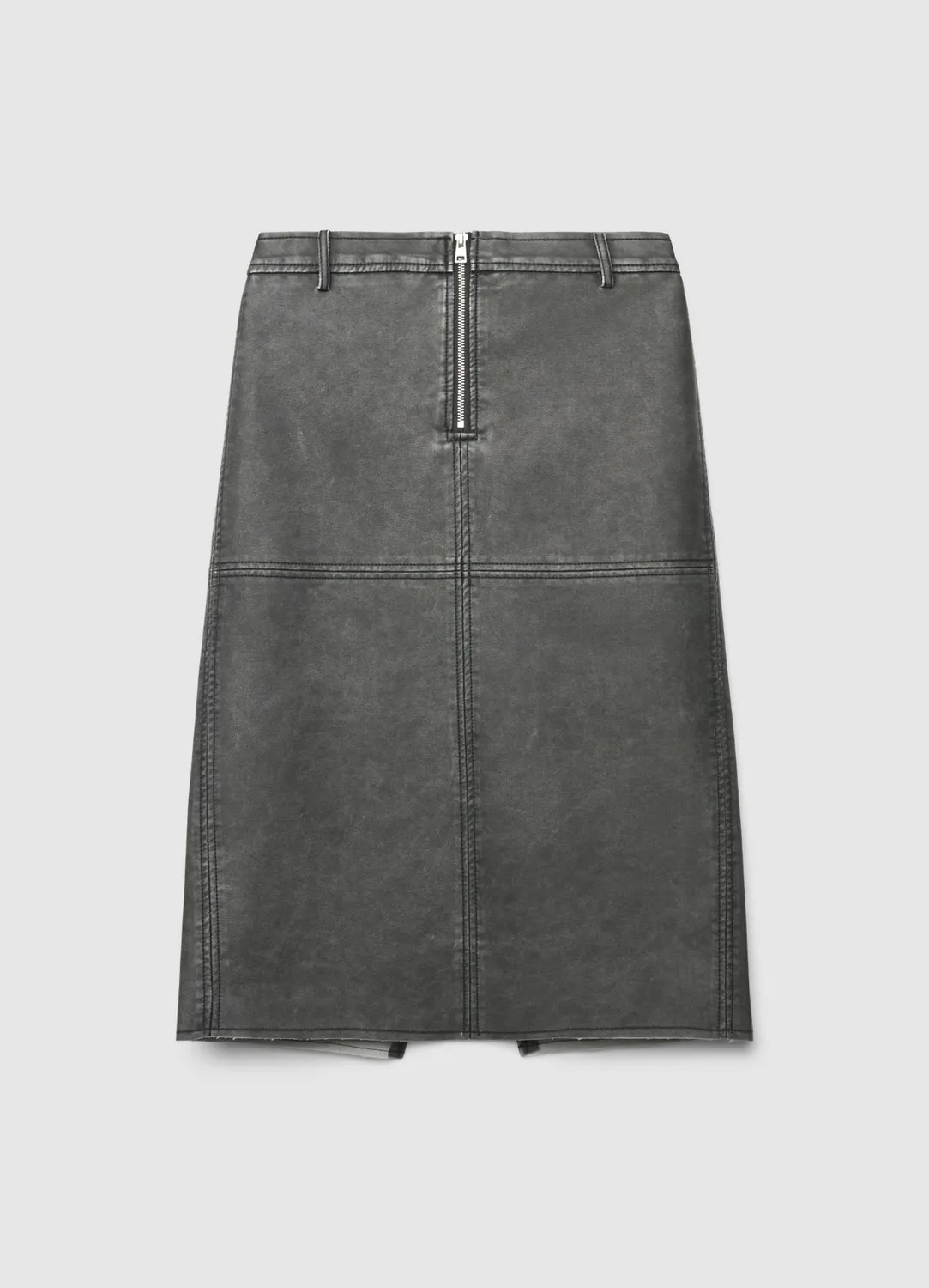 Calliope jupe midi femme simili cuir fente avant