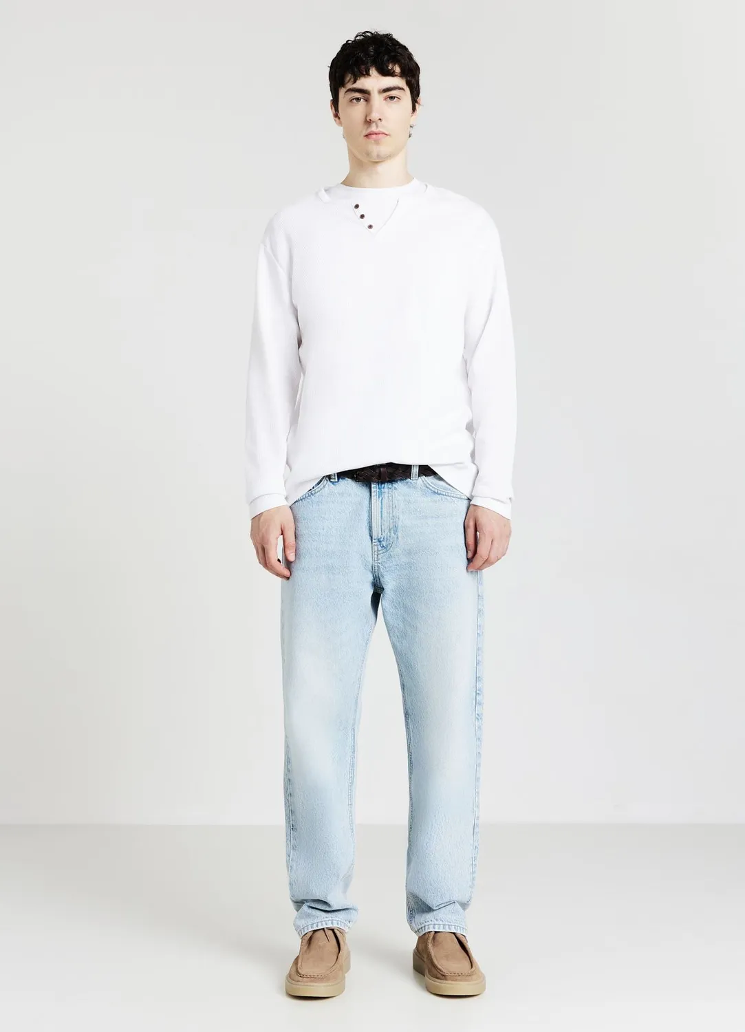 Calliope t-shirt homme manches longues col tunisien