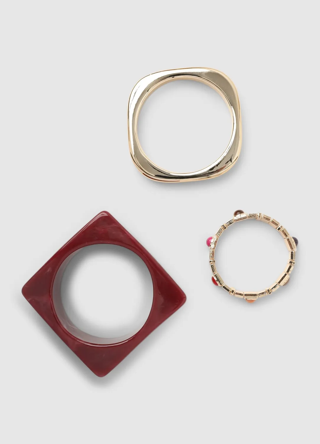 Calliope pack 3 bracelets rigides femme doré