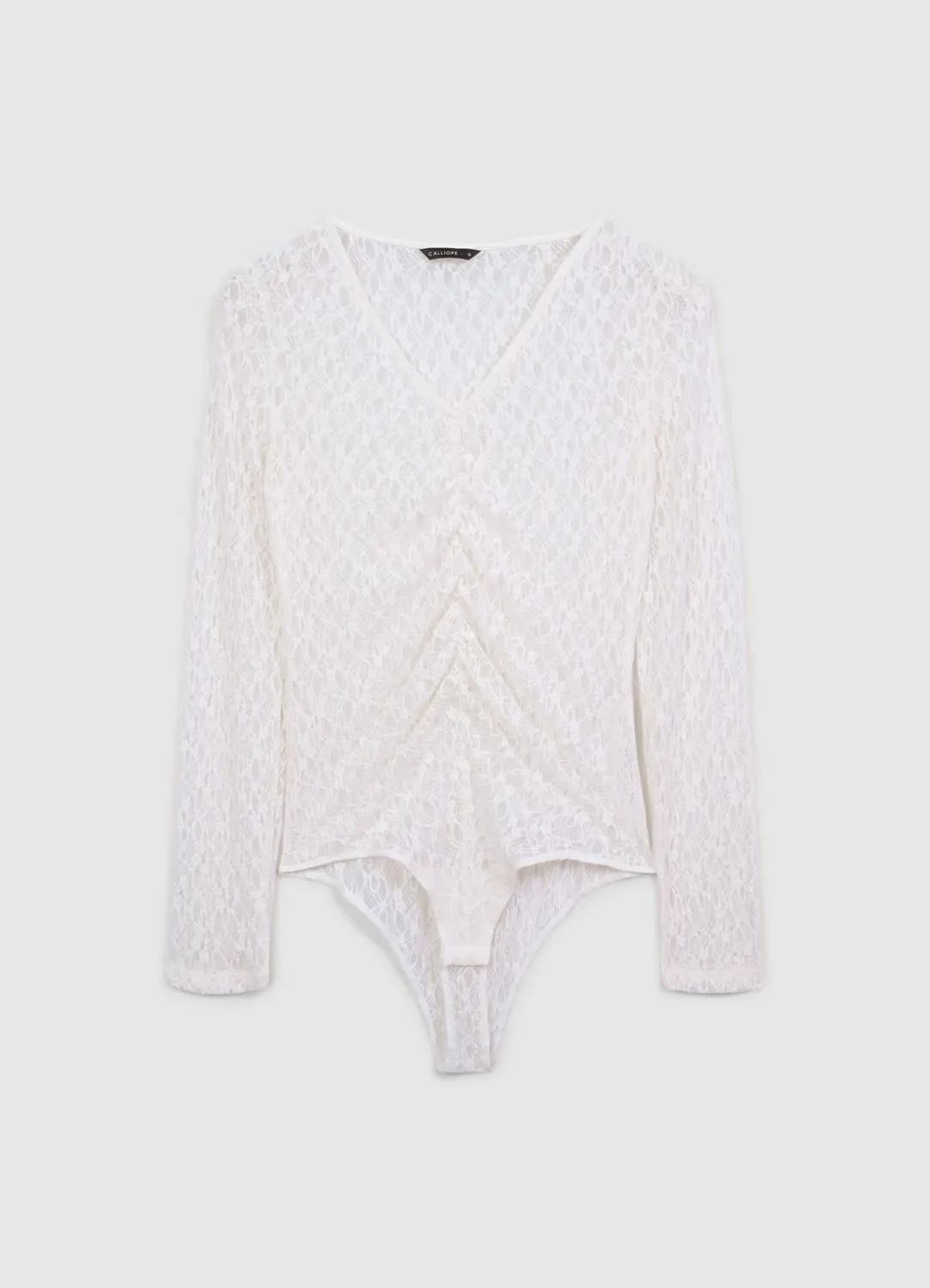 Calliope body dentelle col V manches longues