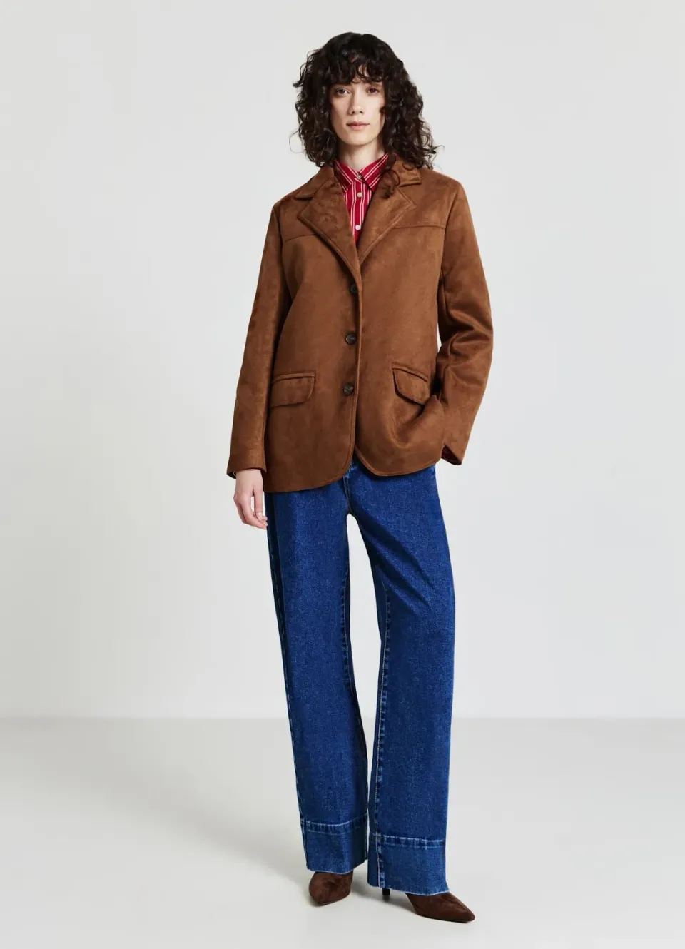 Calliope veste effet daim femme boutonnée