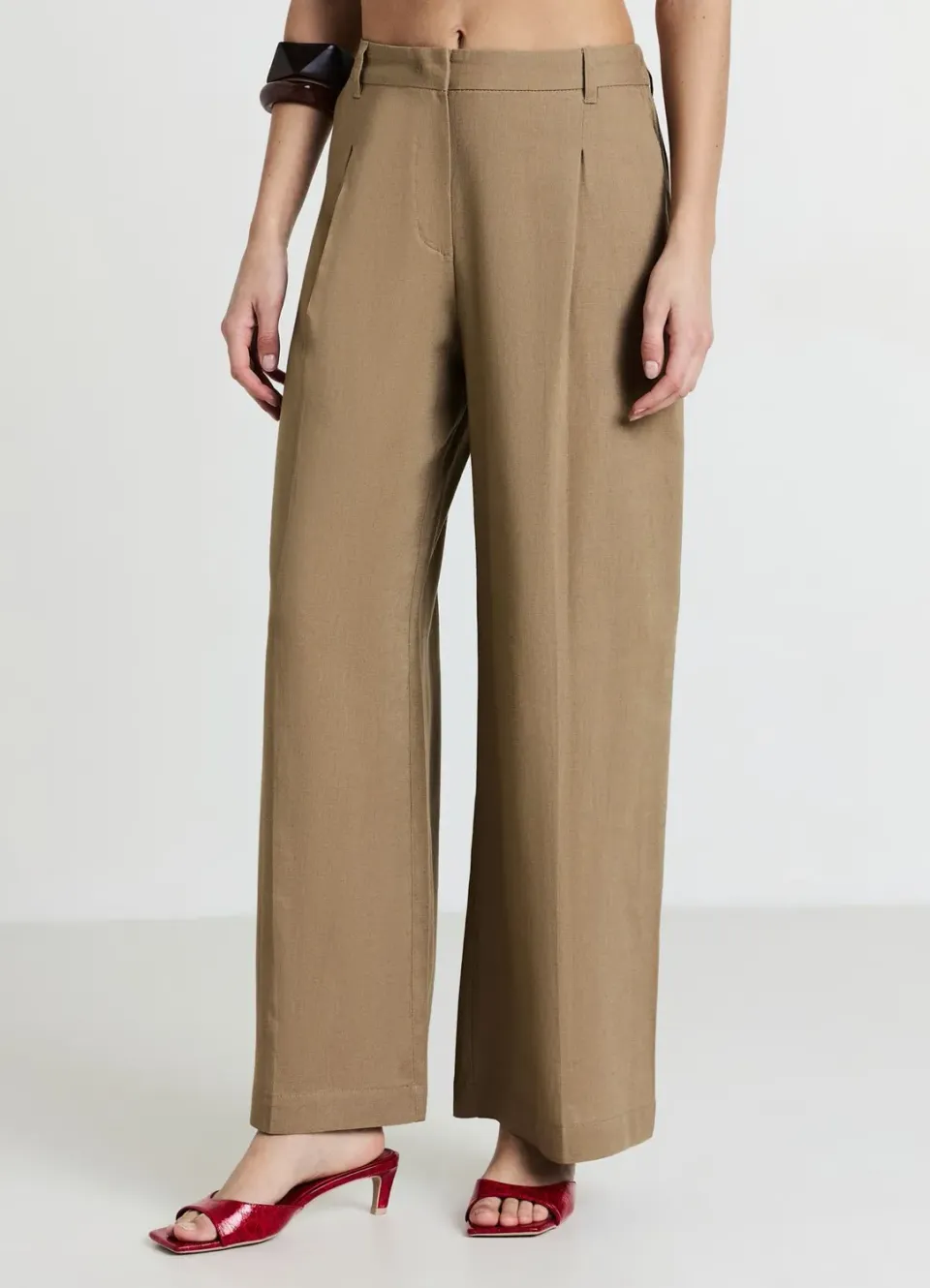 Calliope pantalon palazzo femme mélange lin