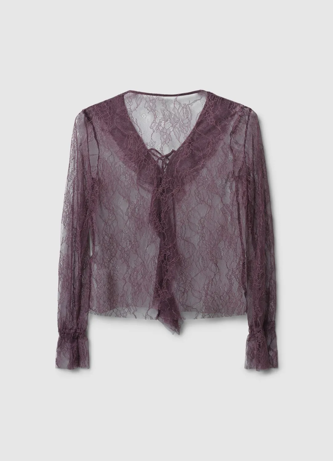 Calliope t-shirt dentelle jabot femme noir