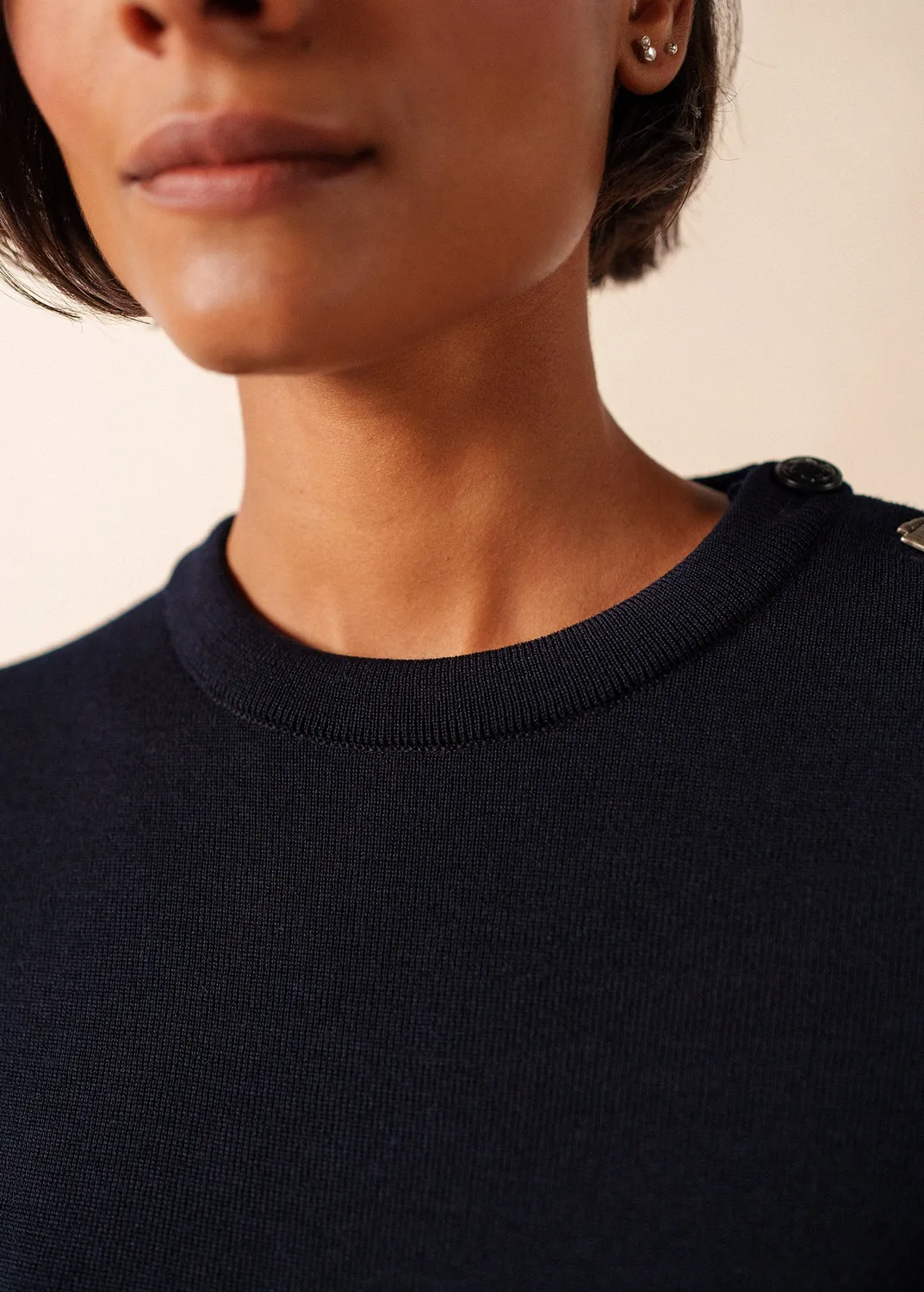 Saint James Brégançon pull marin navy laine