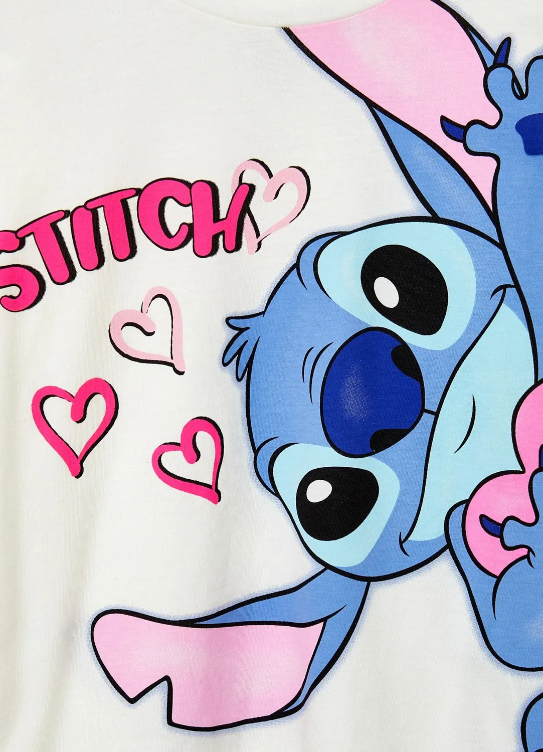 Calliope t-shirt Stitch fille manches longues imprimé cœurs