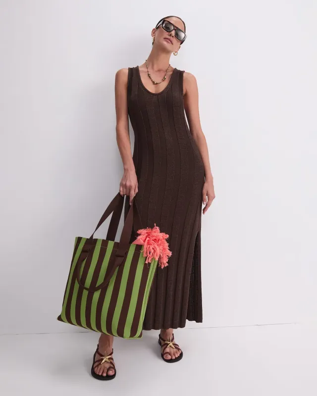 Sportscraft Josie Tape Yarn Knit robe maxi maille