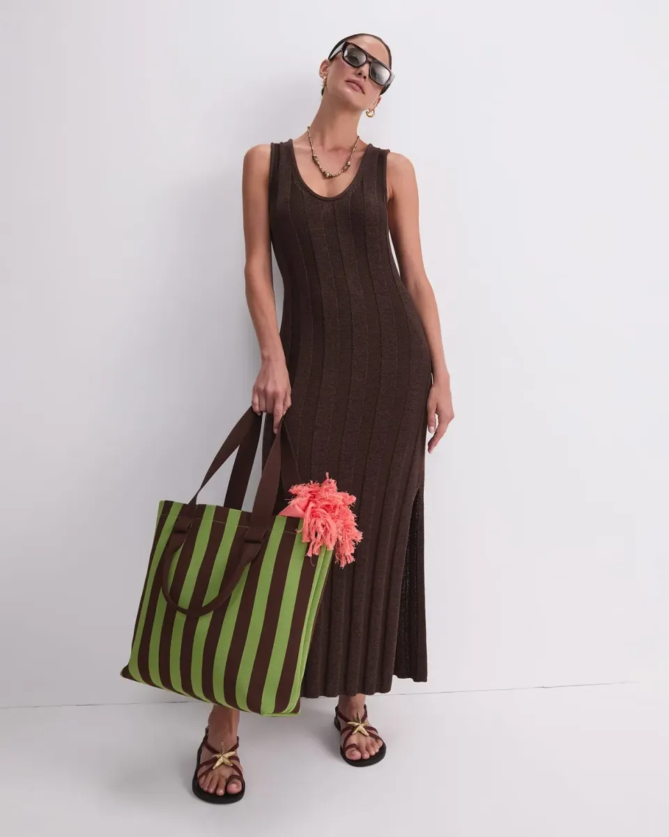 Sportscraft Josie Tape Yarn Knit robe maxi maille