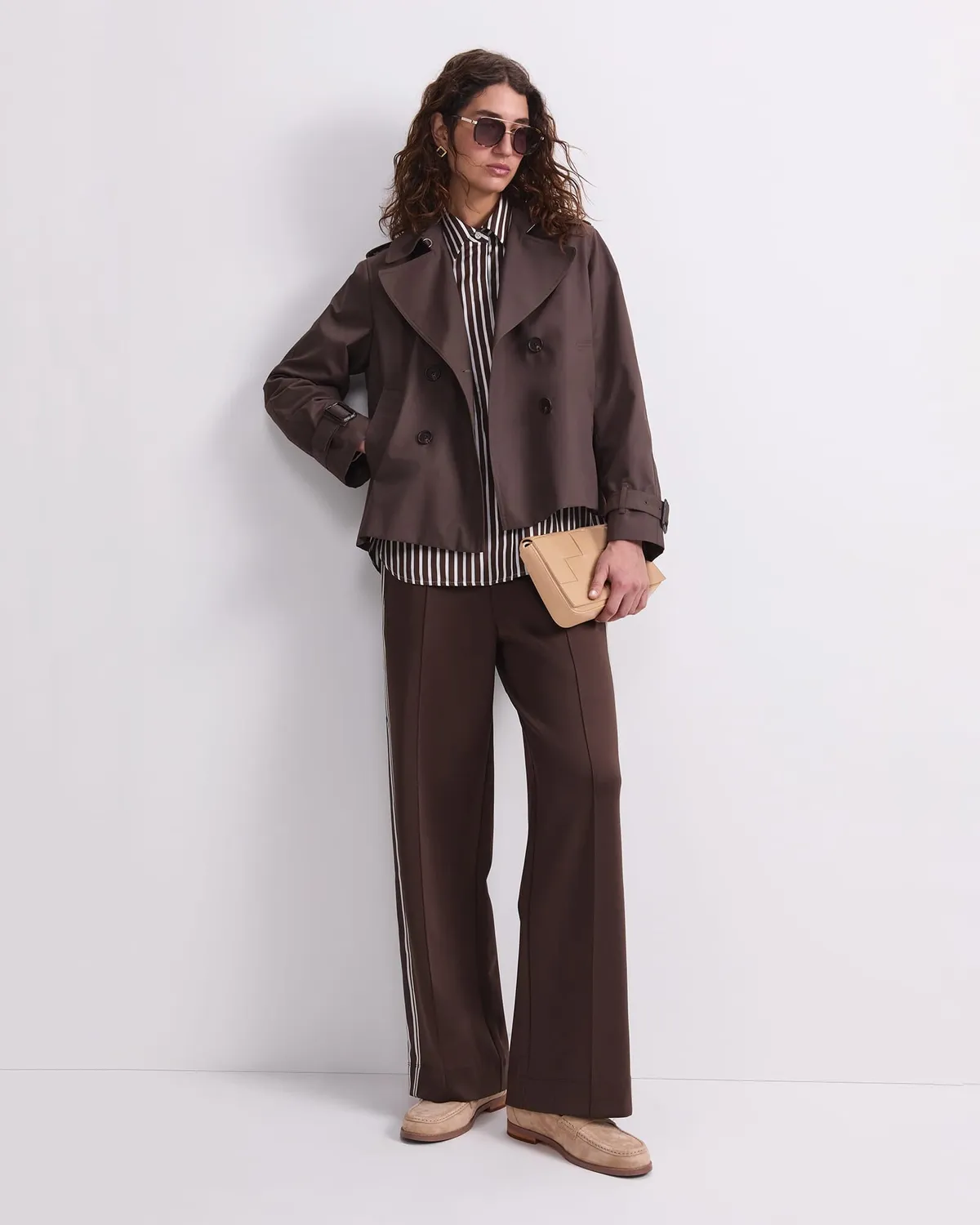 Sportscraft Audrey Crop trench court 100% lin