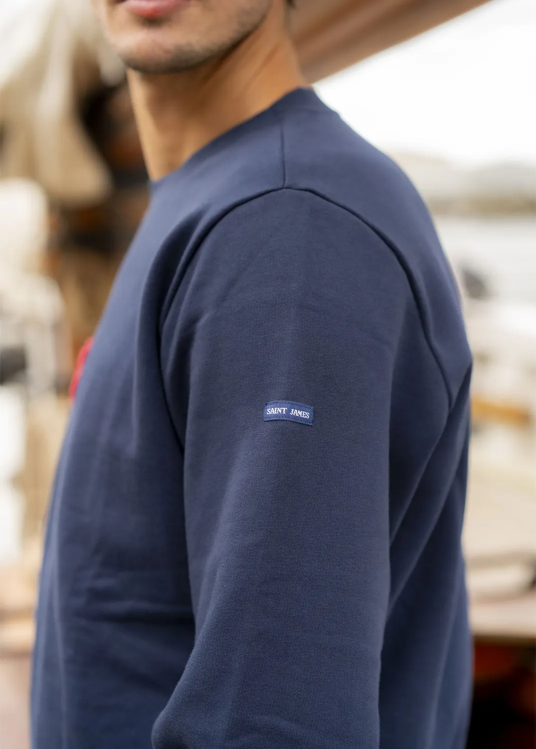 Saint James Jean Bart sweat amiral/tulipe coton