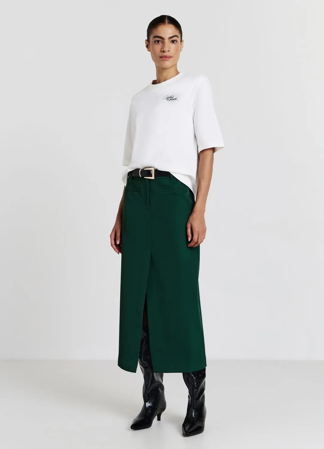 Calliope midi jupe femme fente poches