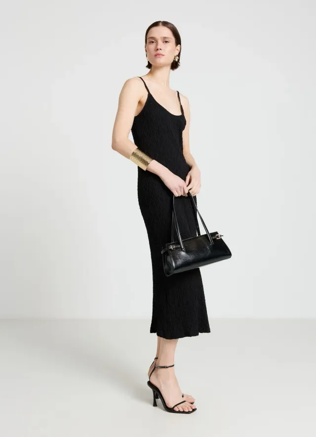 Calliope robe fourreau longue froissée femme