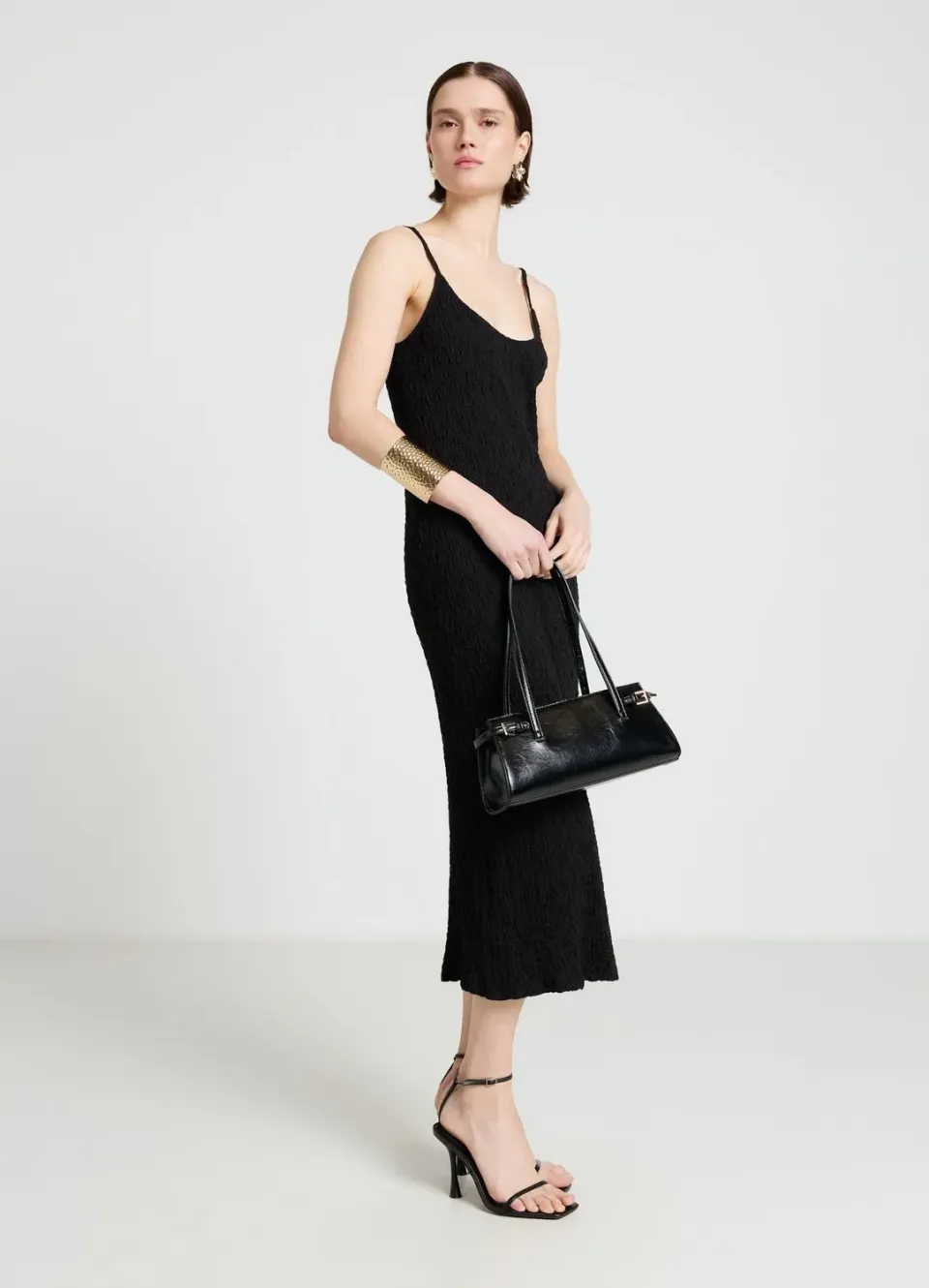Calliope robe fourreau longue froissée femme