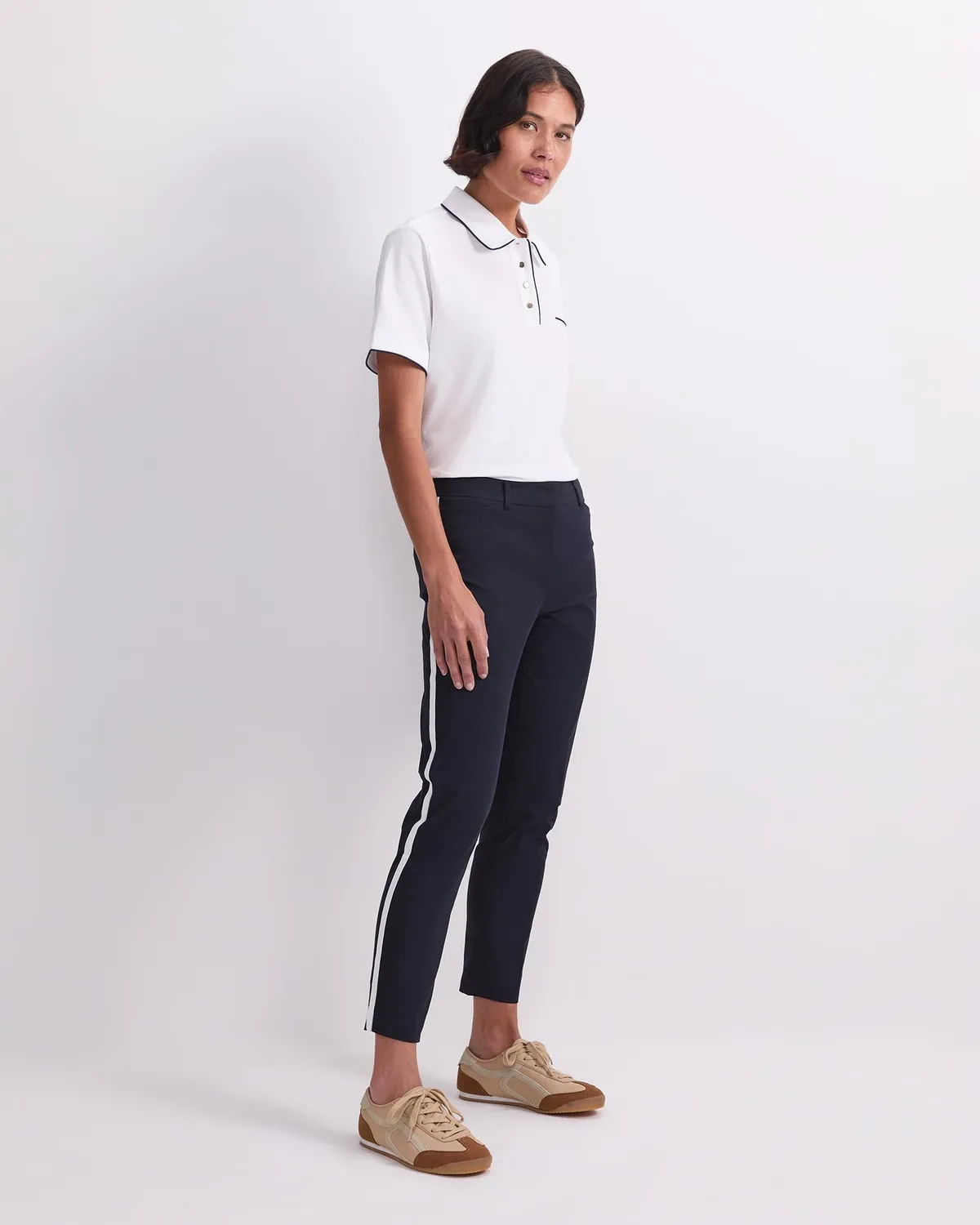 Sportscraft Evie pantalon capri coton rayure laterale