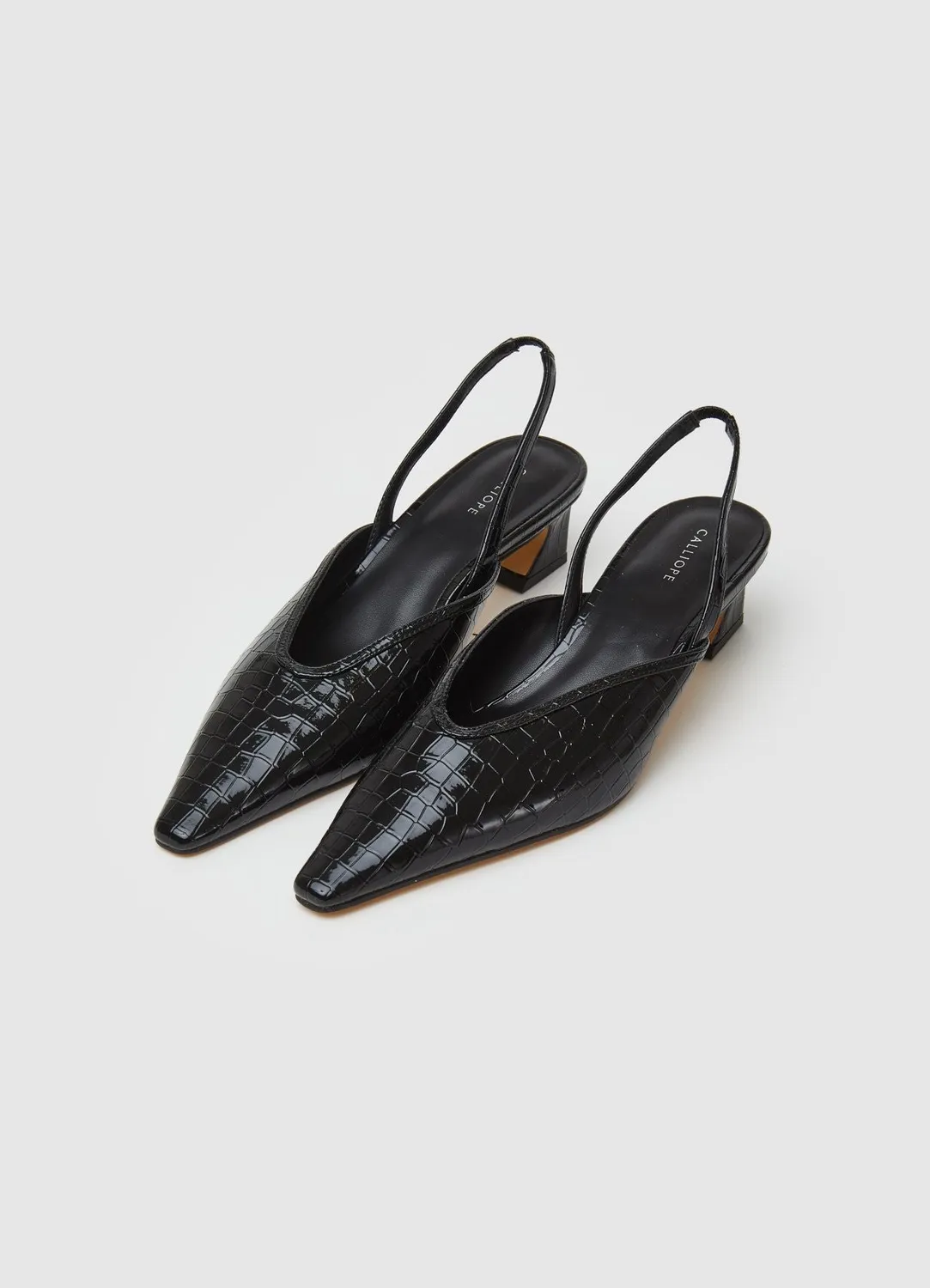 Calliope Mules slingback femme effet croco