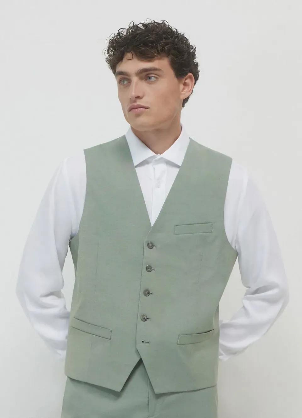 Calliope Gilet homme uni à boutons