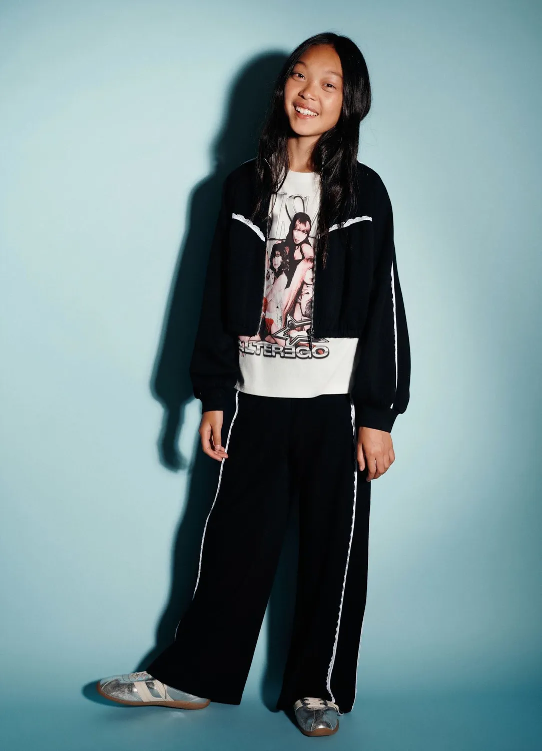 Calliope sweat zippé dentelle fille sans capuche