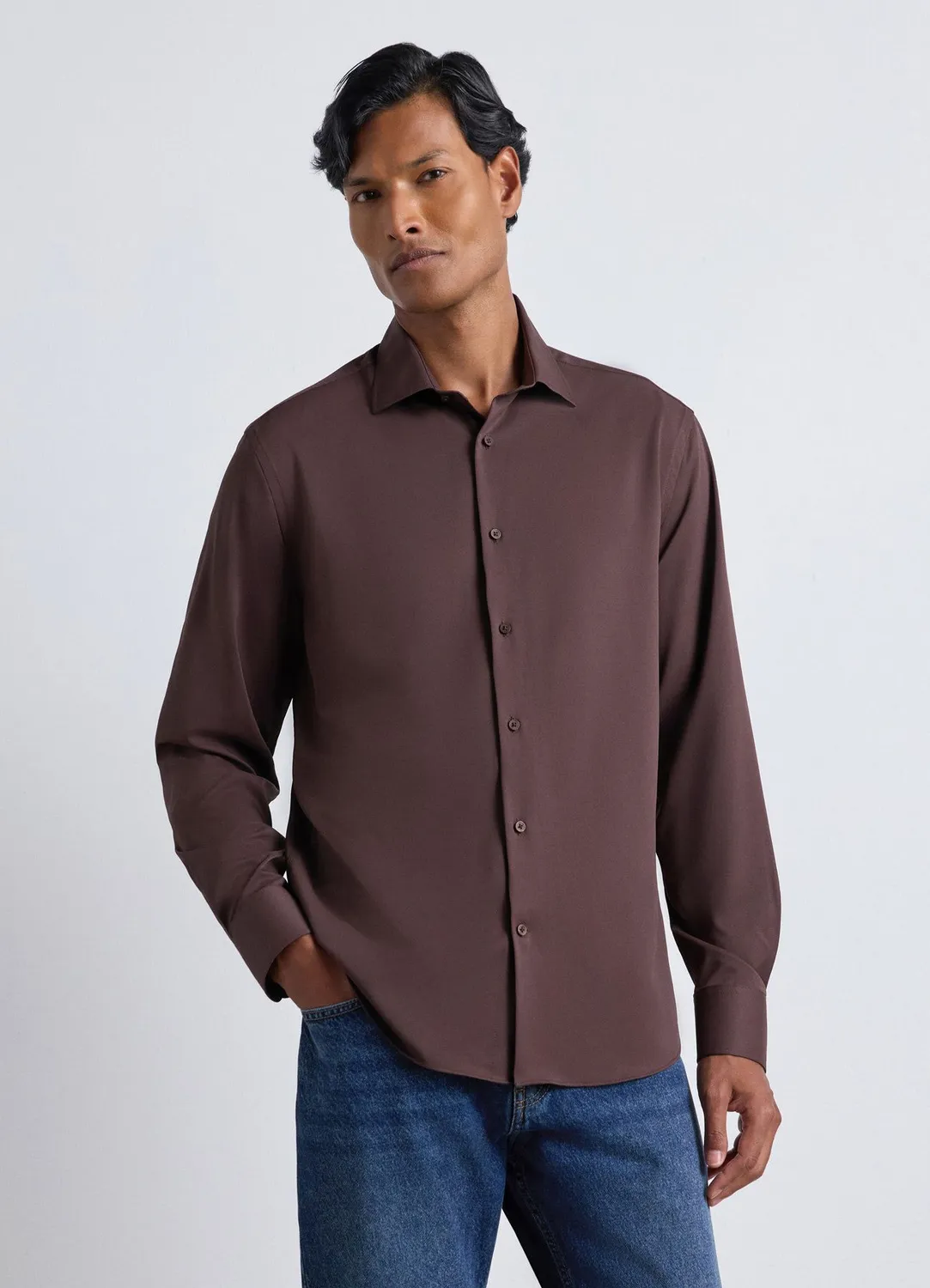 Calliope chemise homme slim easy iron unie