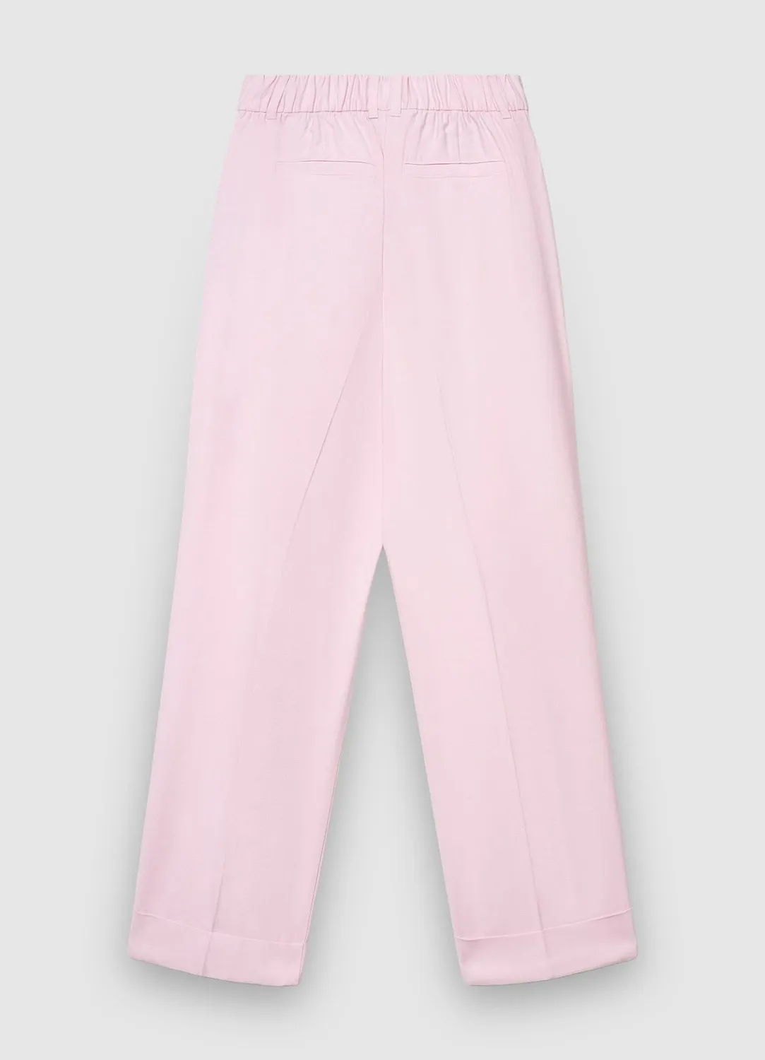 Calliope pantalon femme à revers uni coupe droite