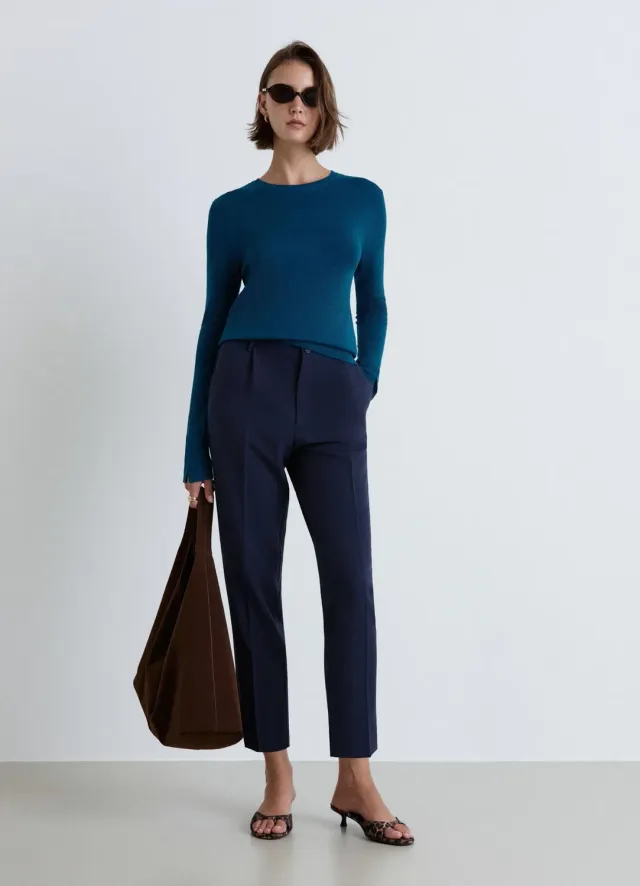 Calliope Pantalon Pinces Femme Taille Élastiquée