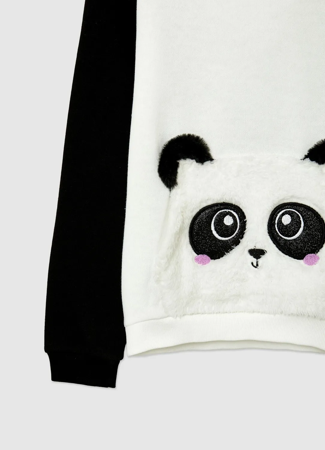 Calliope sweat capuche fille panda poche