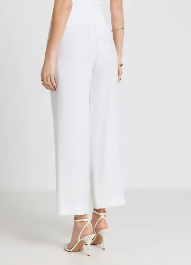 Calliope pantalon wide leg femme uni taille elastique