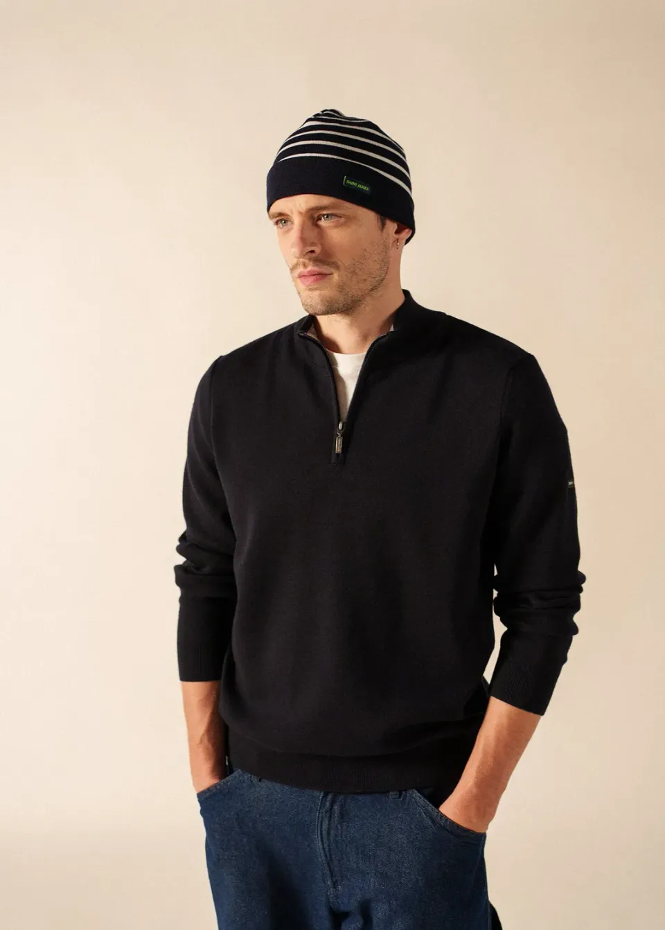 Saint James bonnet phosphorescent laine navy taille unique