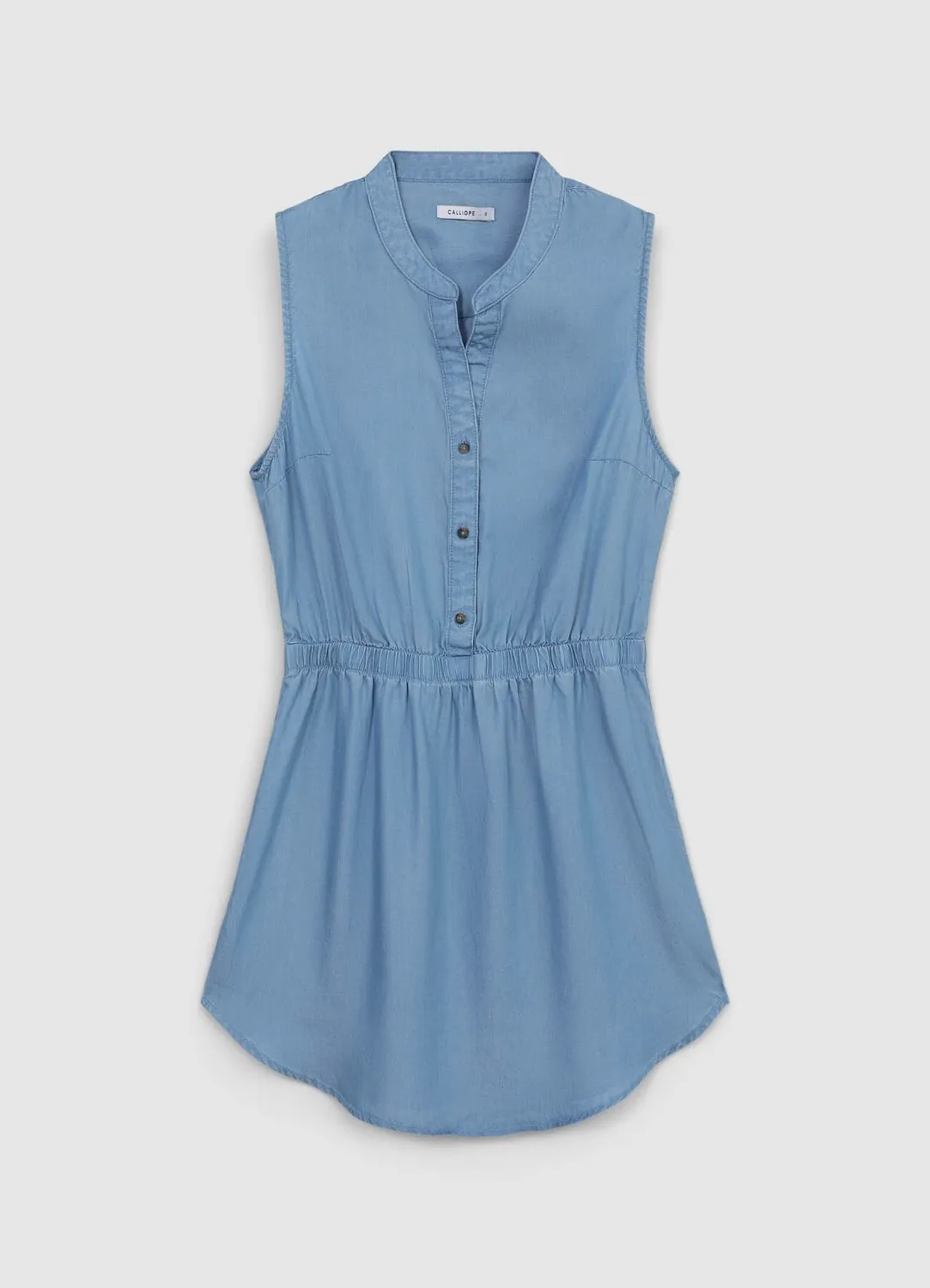 Calliope robe courte sans manches col coréen boutonnée