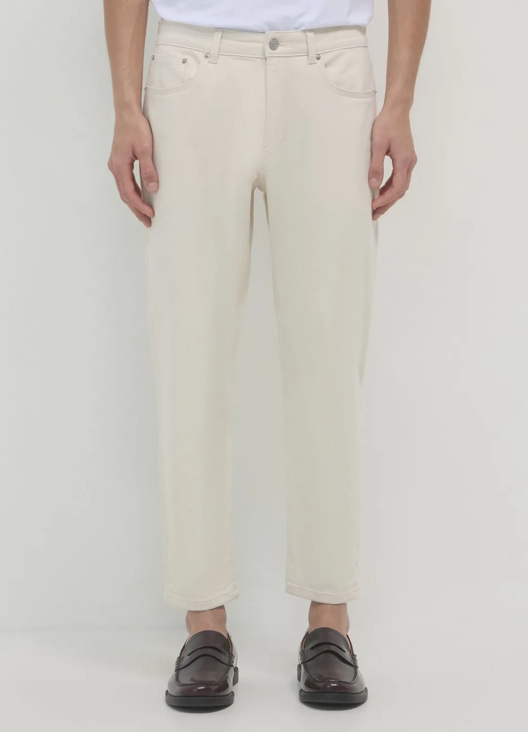 Calliope pantalon cropped homme coton uni