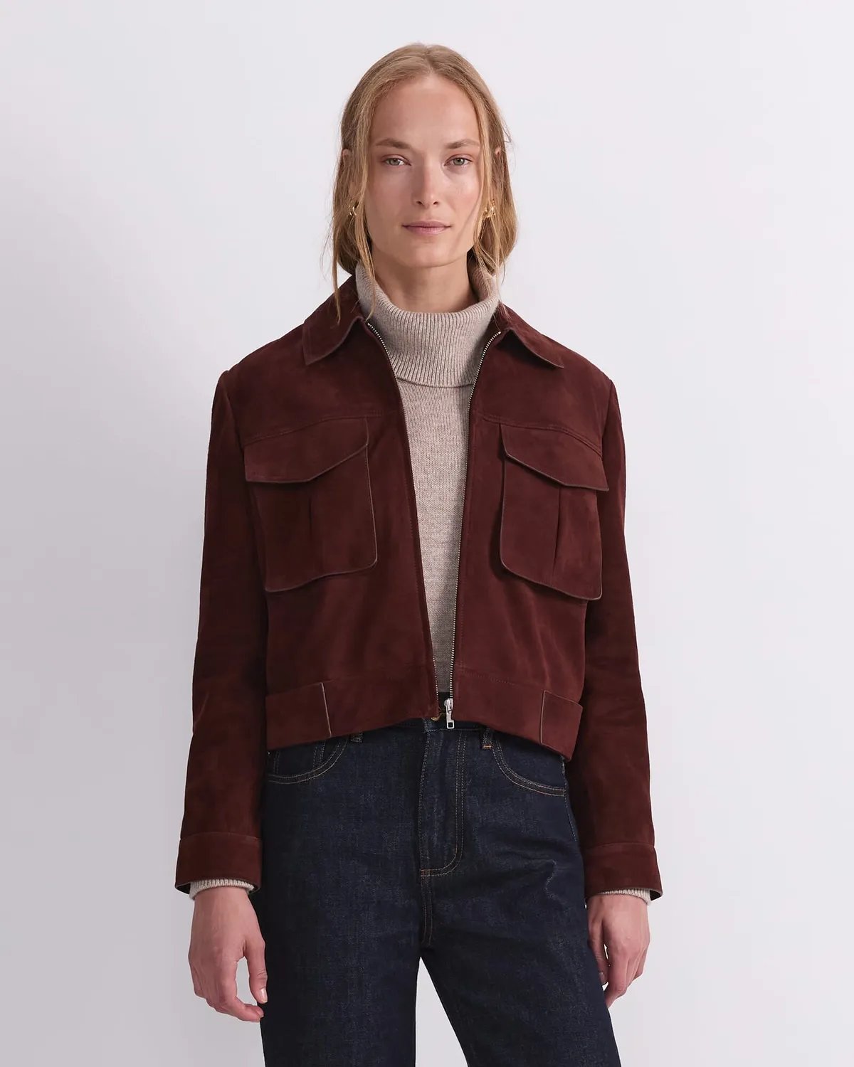 Sportscraft Lolita veste suède agneau cropped