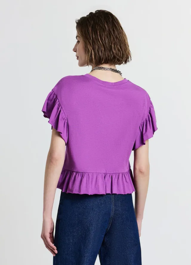 Calliope t-shirt volants femme coton uni