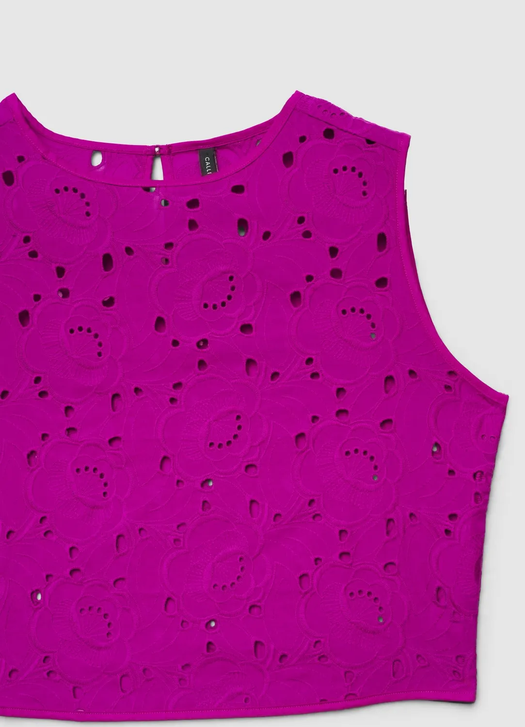 Calliope Sangallo top broderie florale sans manches