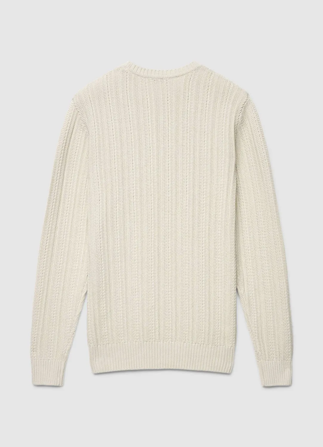 Calliope torsades col rond pull homme uni coton