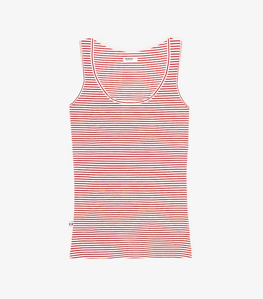 Cocorico Intemporel débardeur femme rouge rayé