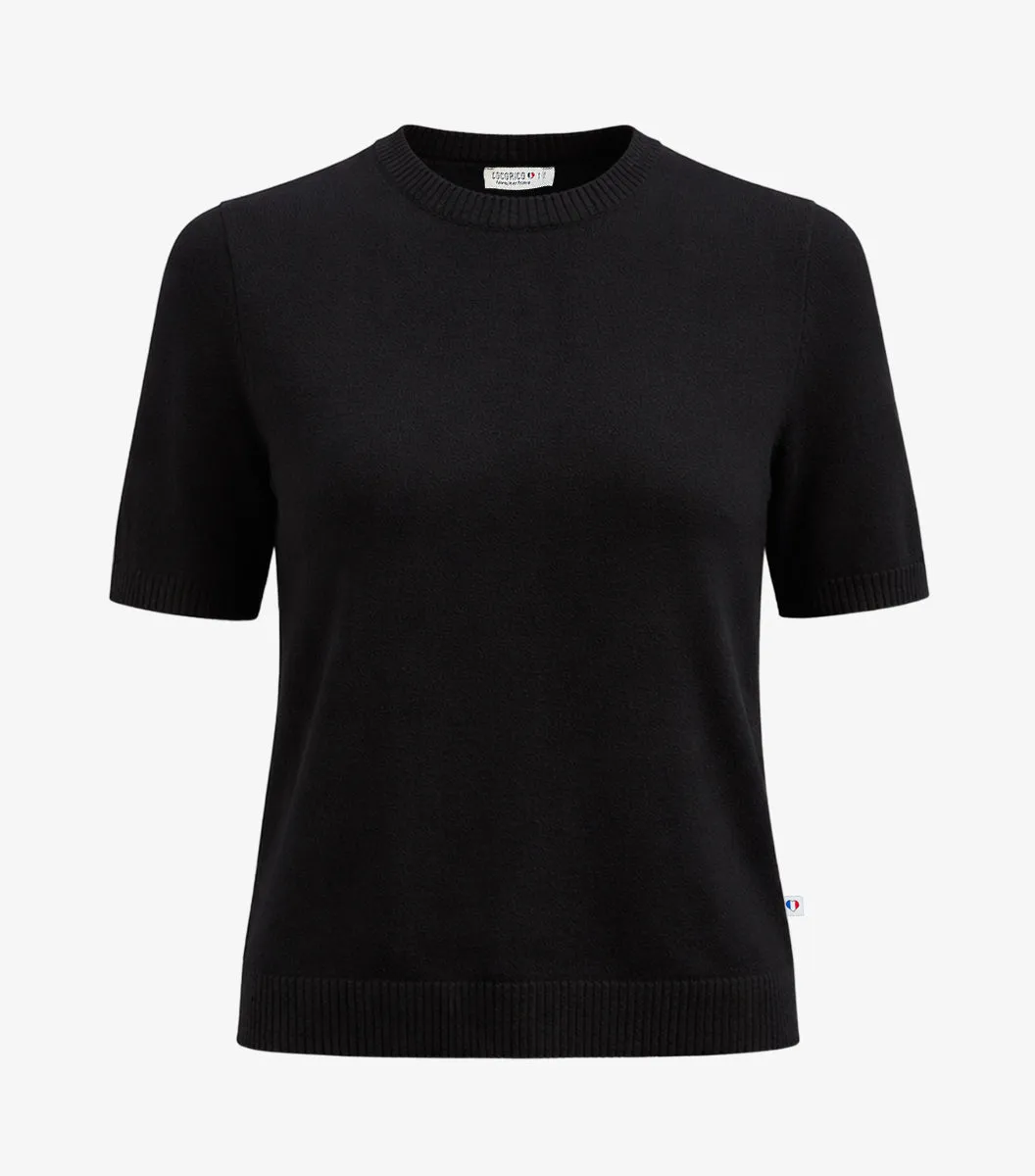 Cocorico t-shirt maille femme noir coton