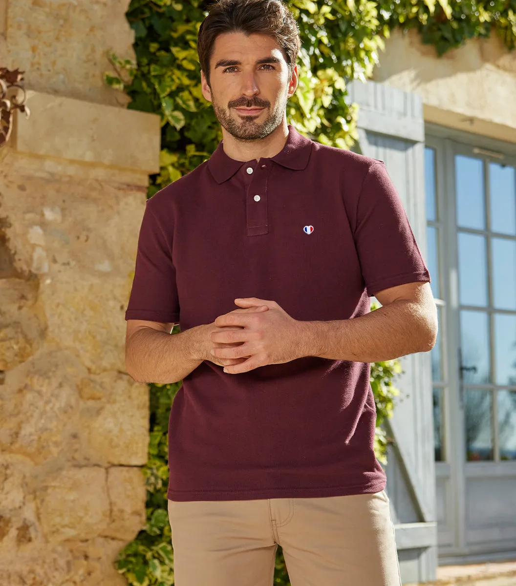 Cocorico Iconique Bordeaux polo homme bordeaux coton