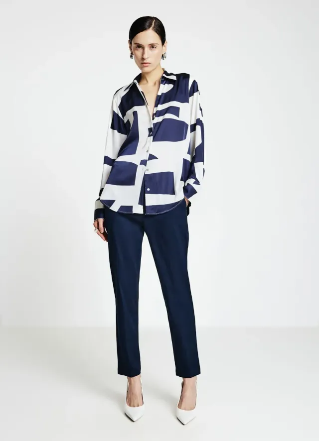 Calliope pantalon cigarette femme coton bureau