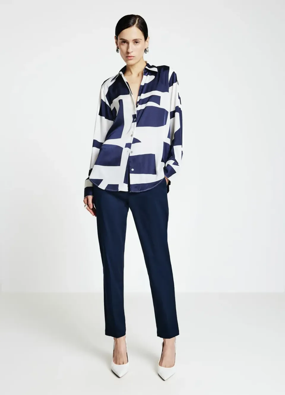 Calliope pantalon cigarette femme coton bureau