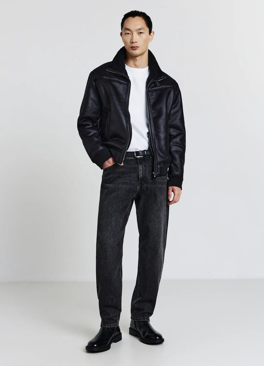 Calliope blouson homme matelassé effet mouton col montant