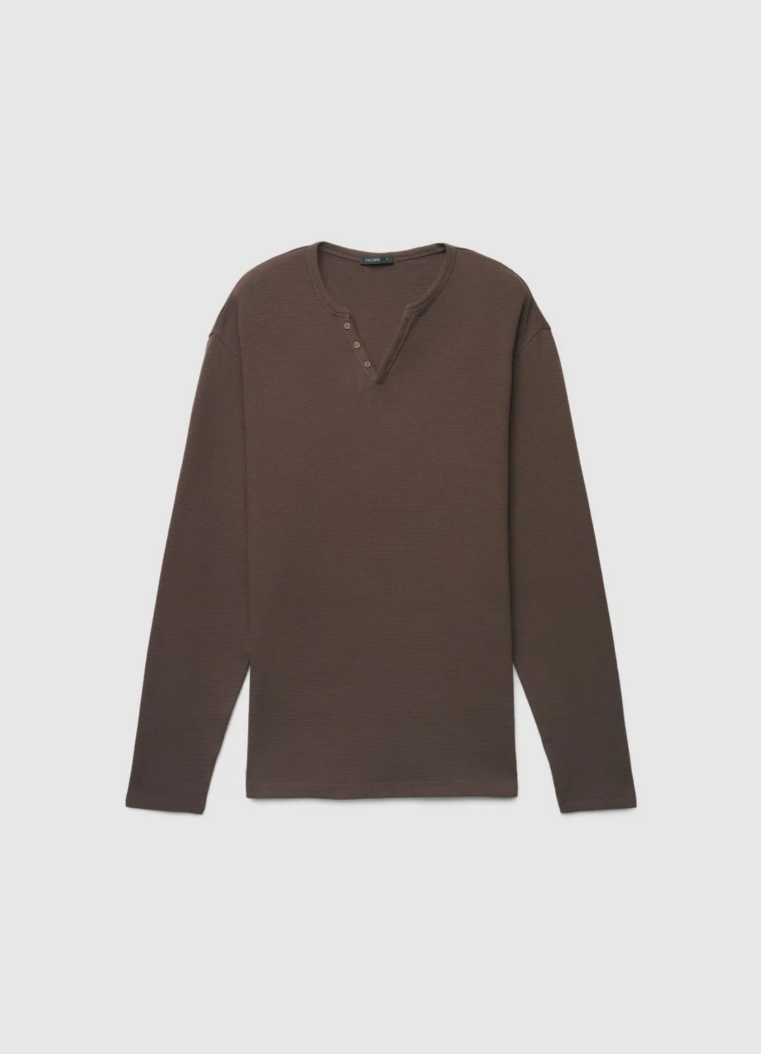 Calliope t-shirt waffle col serafino homme manches longues