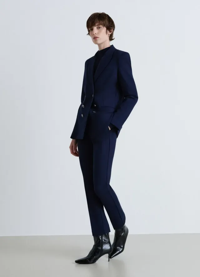 Calliope Double boutonnage blazer femme tailleur uni