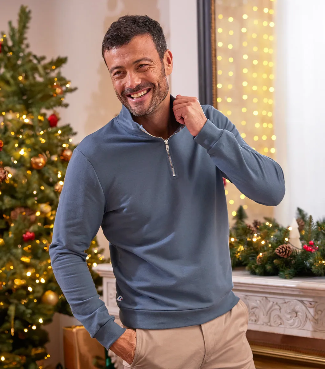 Cocorico Intemporel sweat camionneur homme azur coton