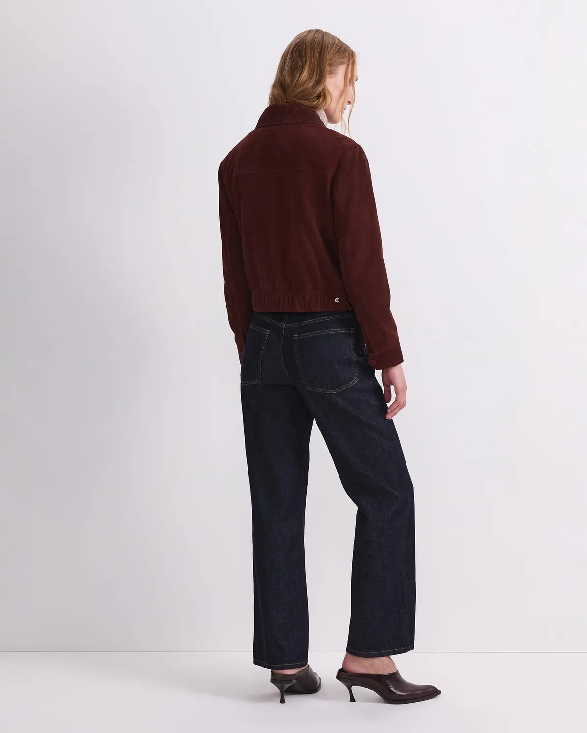 Sportscraft Lolita veste suède agneau cropped