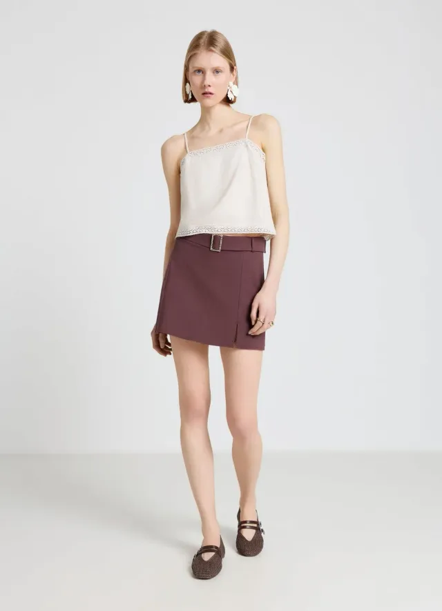 Calliope jupe-culotte femme ceinture fente devant
