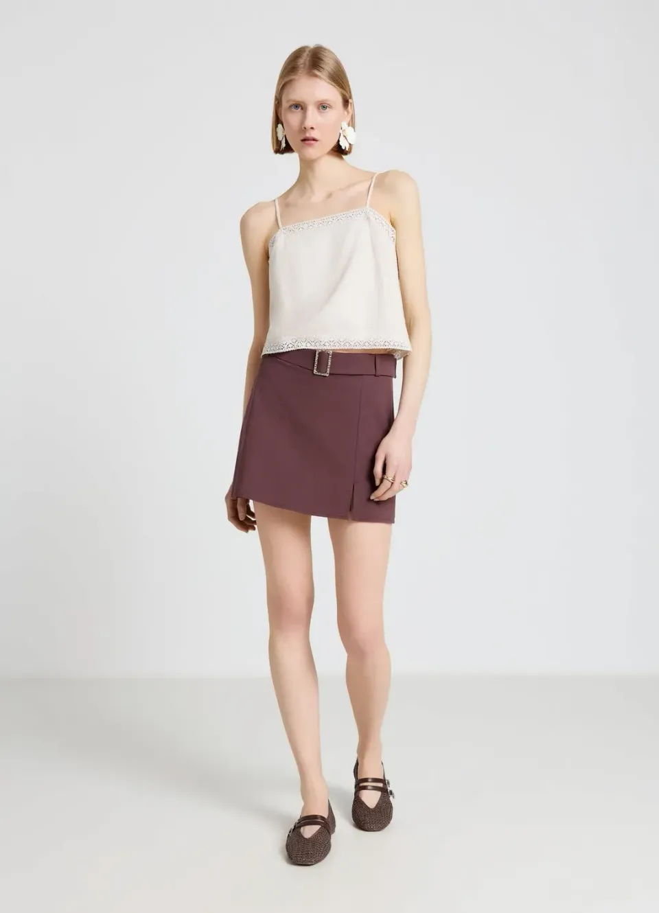 Calliope jupe-culotte femme ceinture fente devant