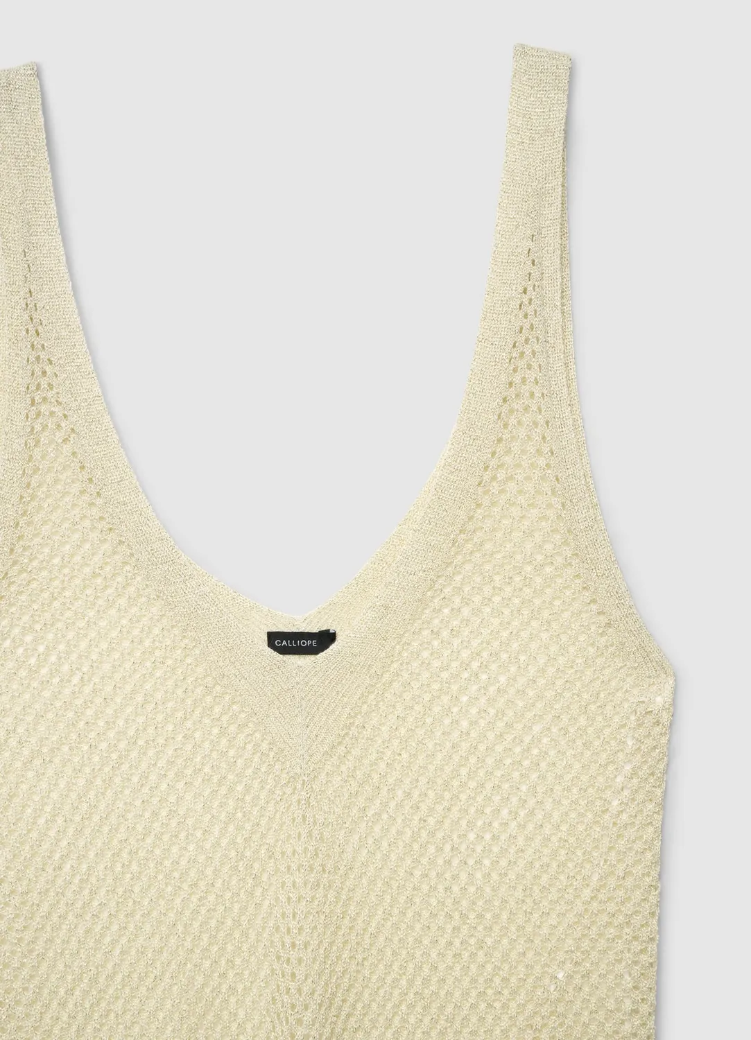 Calliope robe longue maille ajourée col V femme