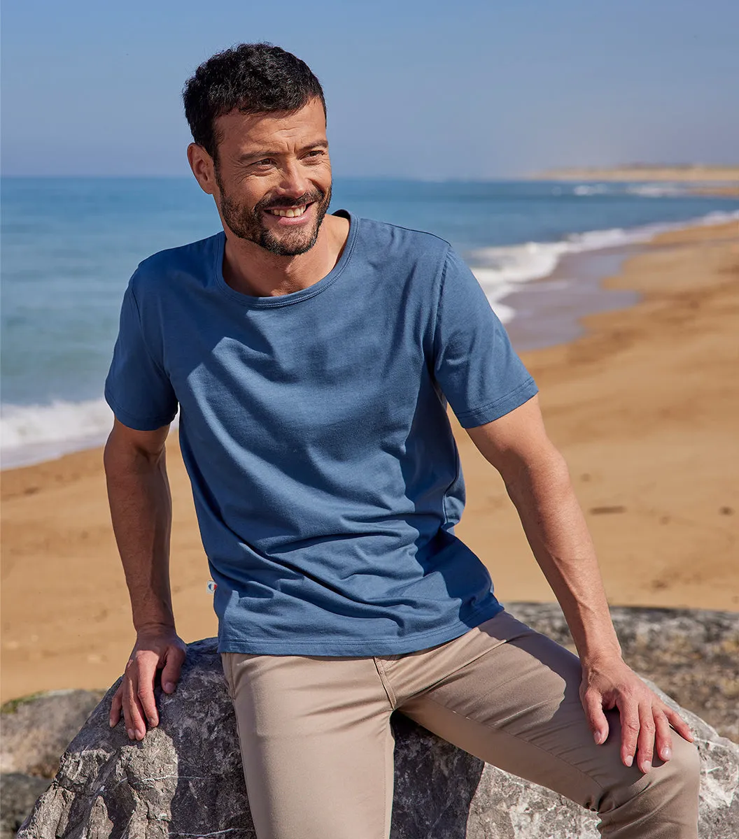 Cocorico Intemporel t-shirt homme azur coton