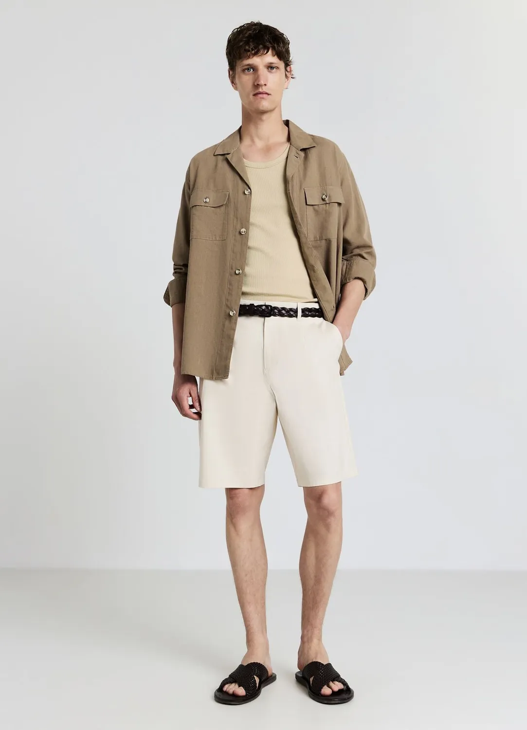 Calliope chemise poches homme coton uni