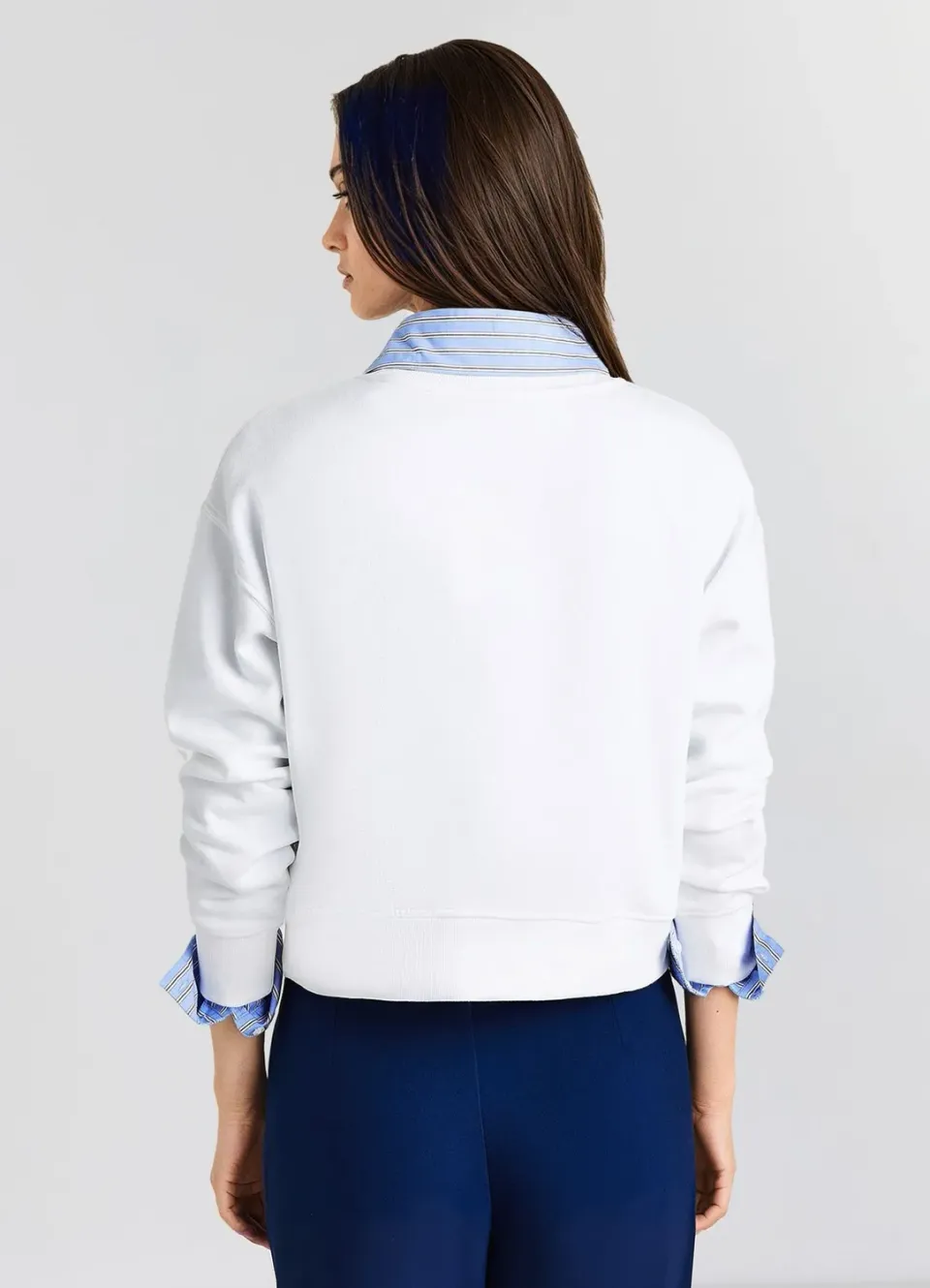 Calliope sweat col rond femme cropped collège