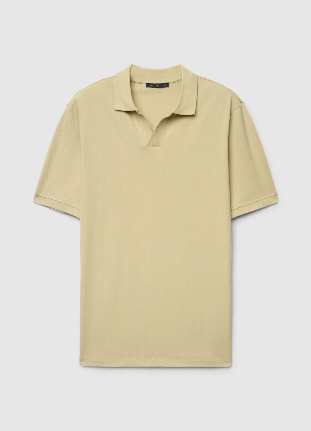 Calliope polo homme col ouvert jacquard uni